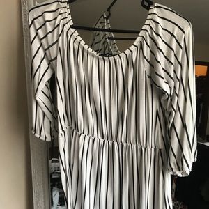 Pin stripe romper (petite length 5’2 and under)